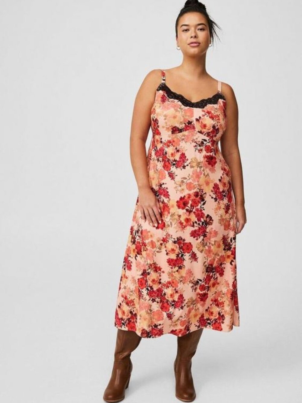 Torrid Size 2 Tea Length Stretch Challis Cami Dress
